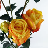 6 x 60cm Yellow Rose Artificial Flower Sprays – 24 Flowers 18 Buds