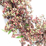 Leaf 55cm Artificial Hanging Wreath with Black and Red Berries – Realistic Door Decoration