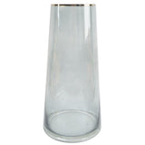 80cm Artificial Purple Sunflower and Gold Leaf Display Glass Vase