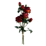 Leaf 60cm Artificial Red Rose & Eucalyptus Arrangement with Glass Diamond Vase – Orange Berry Display