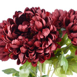 Leaf Extra Large Artificial Reflex Chrysanthemum Stem, 75cm – Silk Petals, Red