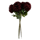 Leaf Extra Large Artificial Reflex Chrysanthemum Stem, 75cm – Silk Petals, Red