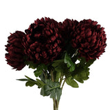 Leaf Extra Large Artificial Reflex Chrysanthemum Stem, 75cm – Silk Petals, Red