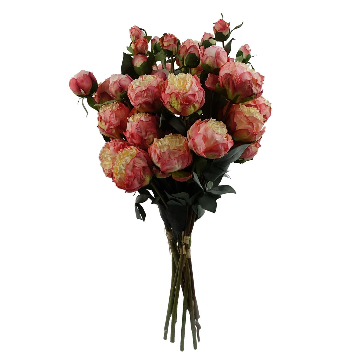 6 x 55cm Pink Peony Artificial Flower Stems – 24 flowers 18 buds