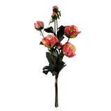 6 x 55cm Pink Peony Artificial Flower Stems – 24 flowers 18 buds