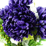 Leaf Extra Large Artificial Reflex Chrysanthemum Stem, 75cm – Silk Petals, Purple