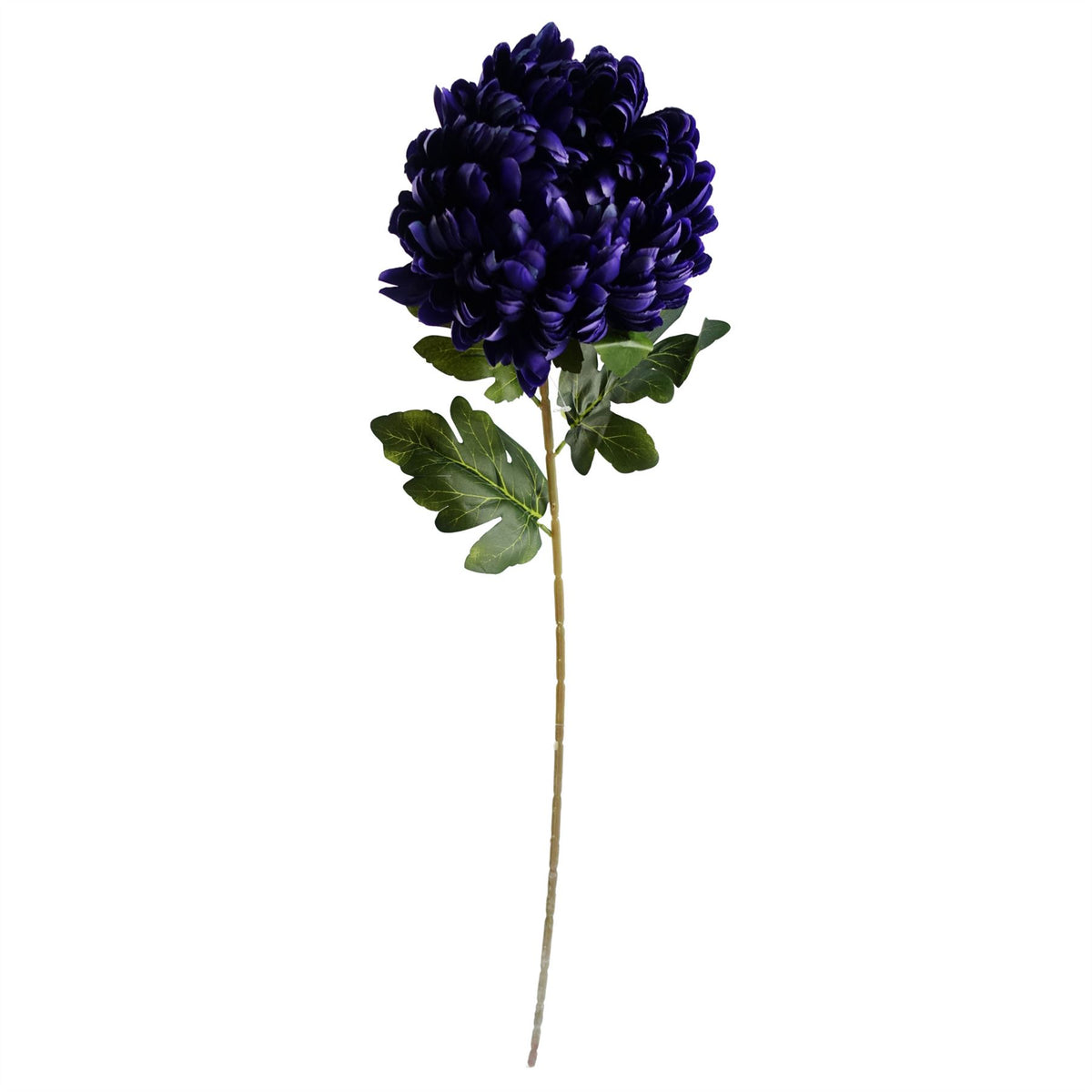 Leaf Extra Large Artificial Reflex Chrysanthemum Stem, 75cm – Silk Petals, Purple