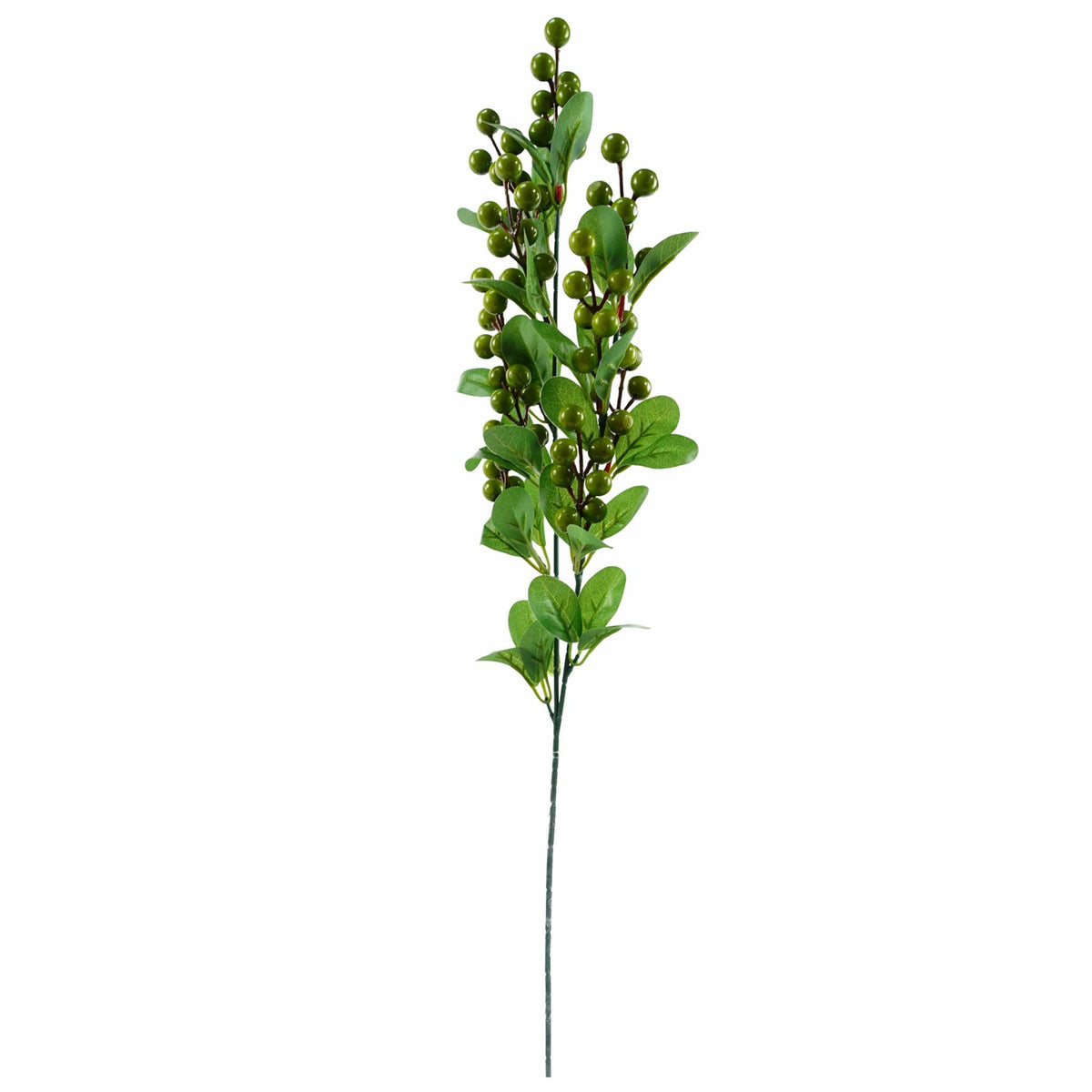 Leaf 80cm Artificial Red Lily Arrangement with Silver Glass Vase – Roses, Berries & Foliage Display, Red