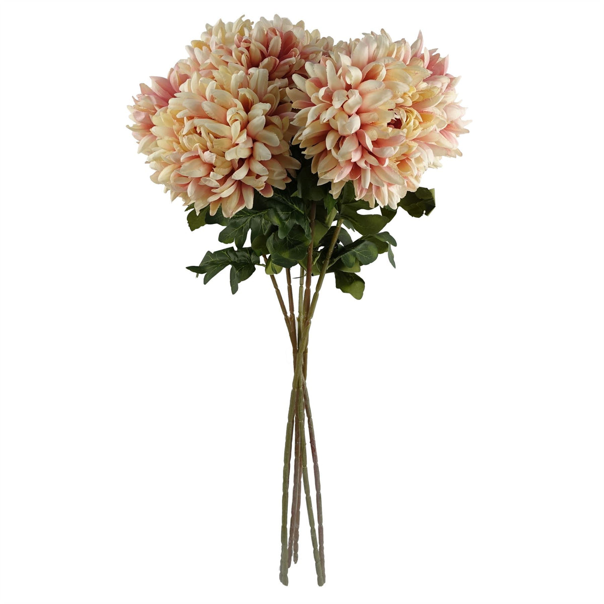 Leaf Extra Large Artificial Reflex Chrysanthemum Stem, 75cm – Silk Petals, Pink