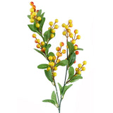 Leaf Pack of 6 Artificial Orange Berry Sprays, 70cm – Plastic Leaf Stems for Arrangements