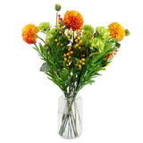 Leaf Pack of 6 Artificial Orange Berry Sprays, 70cm – Plastic Leaf Stems for Arrangements