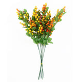 Leaf Pack of 6 Artificial Orange Berry Sprays, 70cm – Plastic Leaf Stems for Arrangements