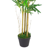 150cm (5ft) Natural Look Artificial Bamboo Plants Trees – XL with Silver Metal Planter