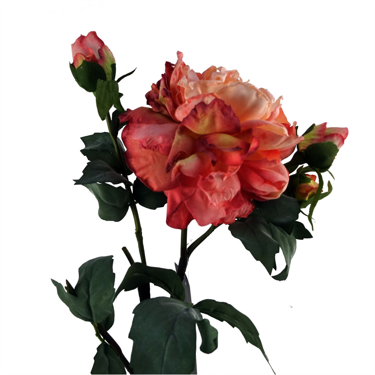 60cm Peony Artificial Flower Pink – 1 Flower 3 Buds
