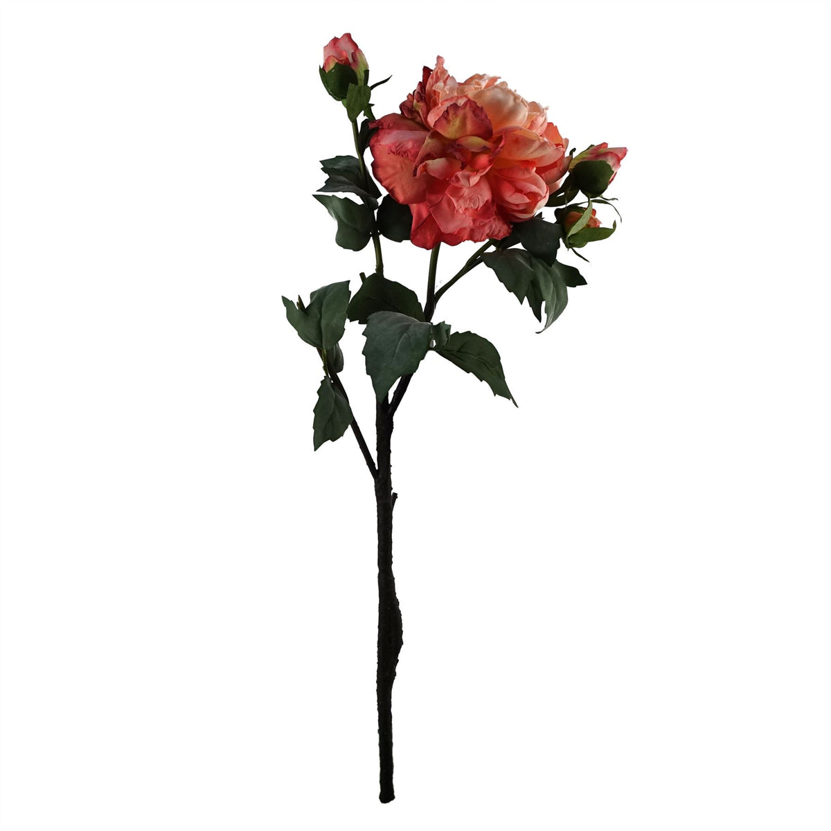 60cm Peony Artificial Flower Pink – 1 Flower 3 Buds