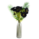 Leaf Pack of 6 Purple Artificial Sunflower Stems, 88cm with 3 Heads – Wired Faux Flowers for Arrangements