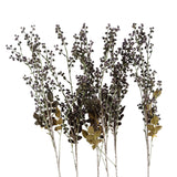 Leaf Artificial Dark Berry Stems, Pack of 6 x 85cm with Silk Leaves – Purple Faux Berries