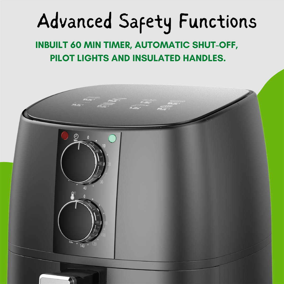 Domestic King 4L Air Fryer with 360° Hot Air Circulation & Free Recipe Book – Healthier Cooking