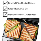 Domestic King 750W 3-in-1 Snack Maker with Interchangeable Non-Stick Plates – Toasties & Waffles (DK18117)