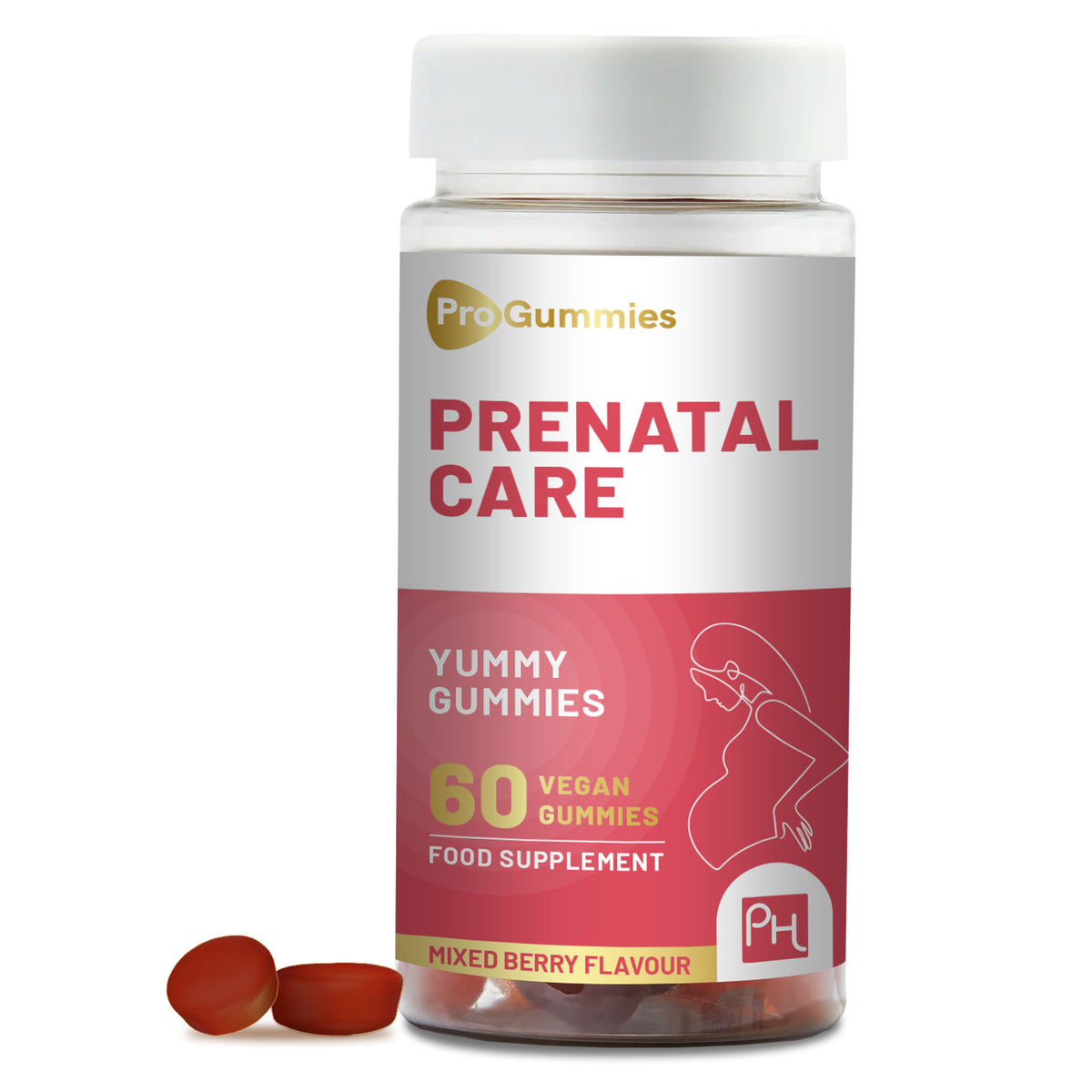 Prowise Prenatal Care Gummies with 400mcg Folic Acid – 60 Vegan Pregnancy Vitamins & Minerals for Women