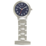 Ravel Easy-Read Nurse Fob Watch – Blue Dial, Silver Tone, 32mm