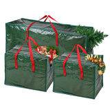 Vinsani 3 Piece Christmas Tree Storage Bags for Trees up to 7ft – Water-Resistant, Dust-Proof with Zip Closure
