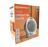 Daewoo 2000W Upright Fan Heater with Adjustable Heat Settings & Carry Handle – Portable Room Heater