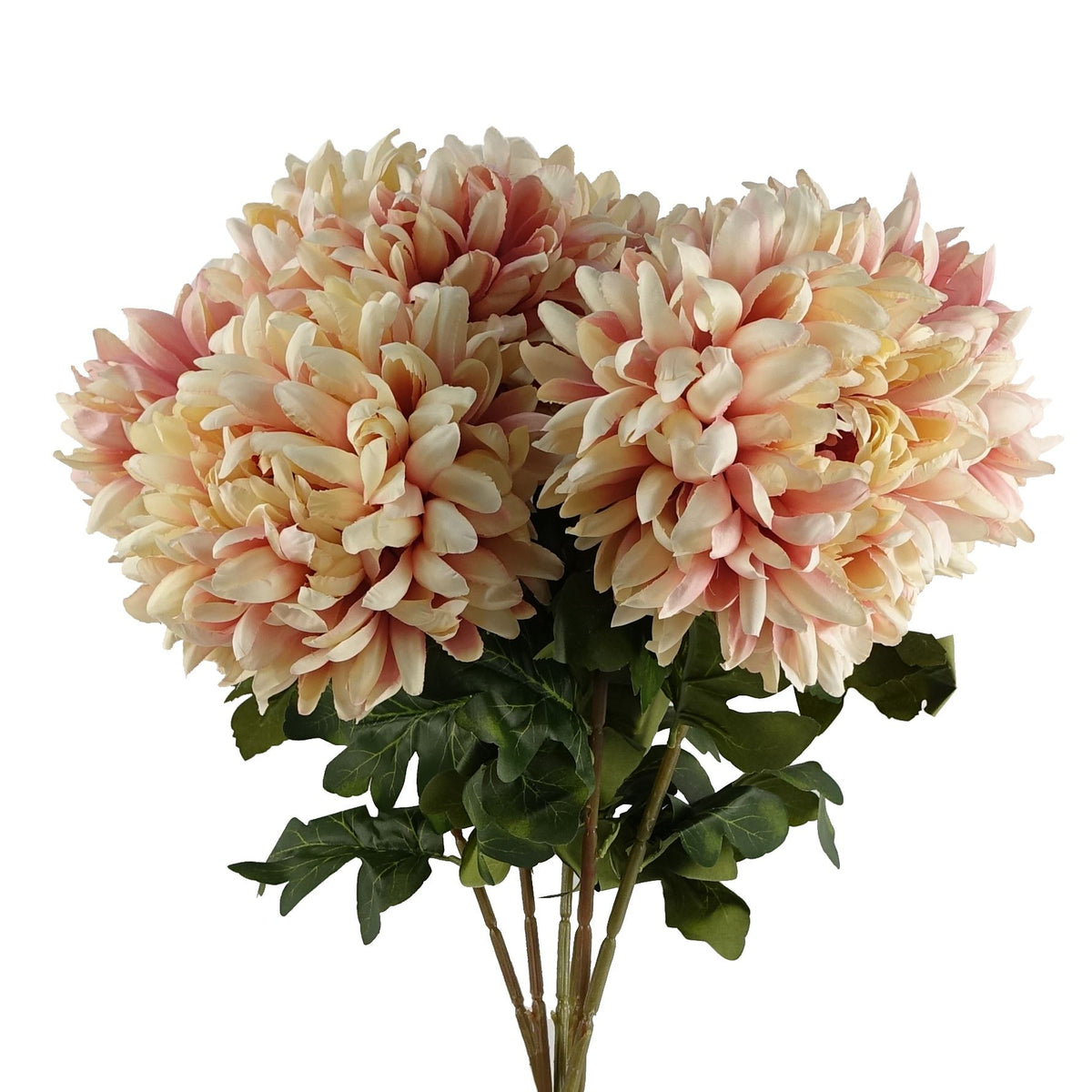 Pack of 6 Extra Large Artificial Reflex Chrysanthemums, 75cm with Silk Petals – Pink Floral Decor