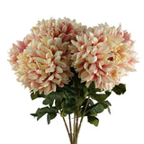 Pack of 6 Extra Large Artificial Reflex Chrysanthemums, 75cm with Silk Petals – Pink Floral Decor
