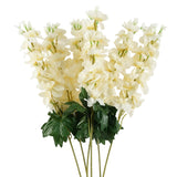 Pack of 6 Artificial Cream Delphinium Stems, 75cm with Silk Petals – Home Floral Decor