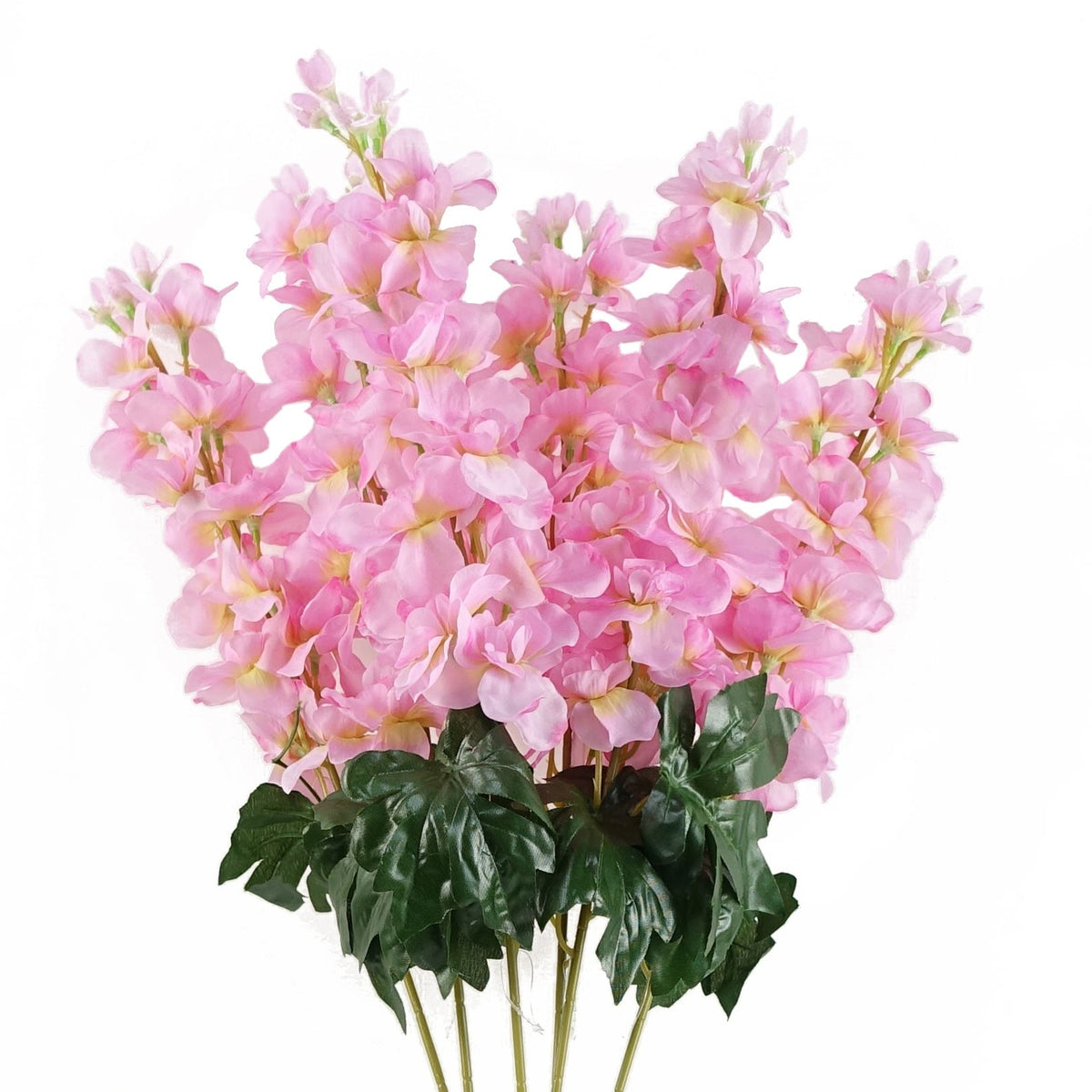 Pack of 6 Artificial Pink Delphinium Stems, 75cm with Silk Petals – Home Floral Decor