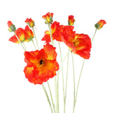Pack of 6 x 100cm Artificial Poppy Stem – 2 Flowers