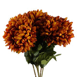 Pack of 6 Extra Large Artificial Reflex Chrysanthemums, 75cm with Silk Petals – Orange Floral Decor