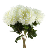 Leaf Design UK Pack of 6 Extra Large Reflex Chrysanthemum Artificial Stems – 75cm Silk Flowers, White