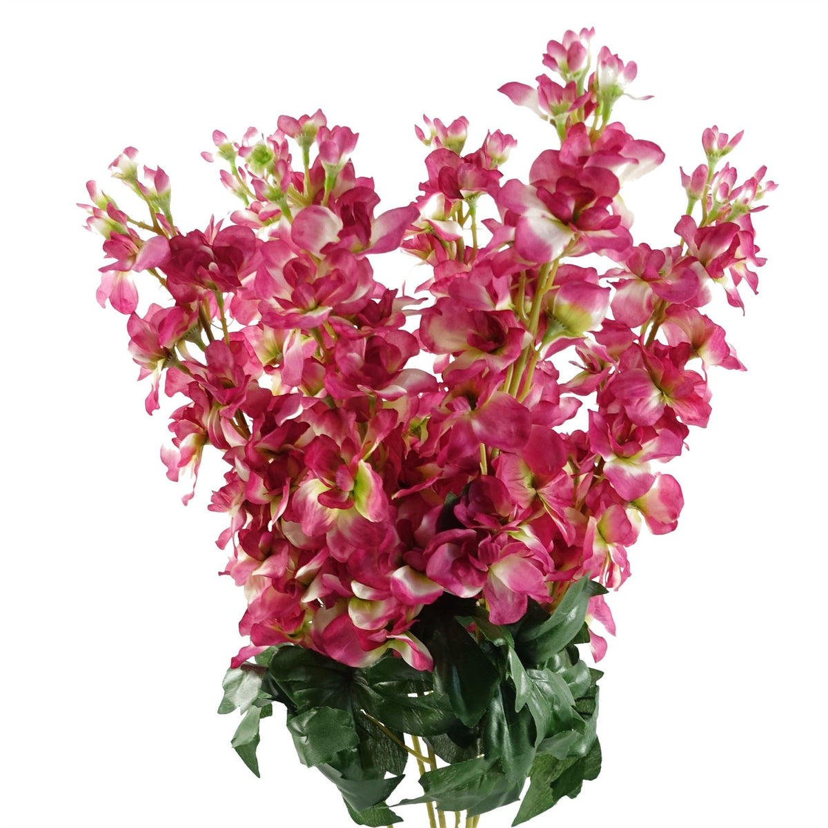 Leaf Design UK Pack of 6 Artificial Delphinium Stems with Silk Petals – 75cm Floral Decor, Dark Pink