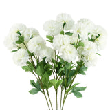 Pack of 6 x 70cm White Artificial Carnation Stem – 24 Flowers