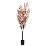 Leaf 180cm Artificial Pink Cherry Blossom Tree – Realistic Fake Tree for Home or Office