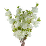 Leaf Design UK Pack of 6 Artificial Blossom Stems with Silk Flowers – 100cm Floral Decor, White
