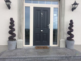 120cm Artificial Spiral Topiary Trees with Decorative Planters – Pair of Boxwood Plants for Doorways