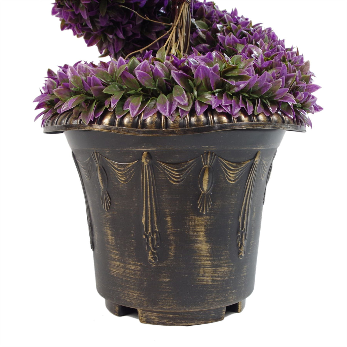 90cm Purple Artificial Spiral Topiary with Planter