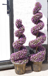 90cm Purple Artificial Spiral Topiary with Planter