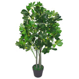 Leaf 95cm Artificial Arboricola Evergreen Plant in Weighted Pot – Realistic Dark Green Umbrella Tree