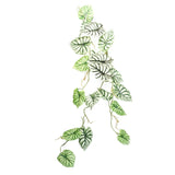 6 x 120cm Artificial Hanging Trailing Plant Alocasia Dragon Scale Light