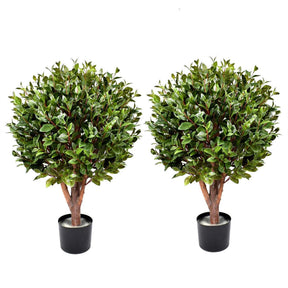 Pair of artificial gloxinia ball topiary
