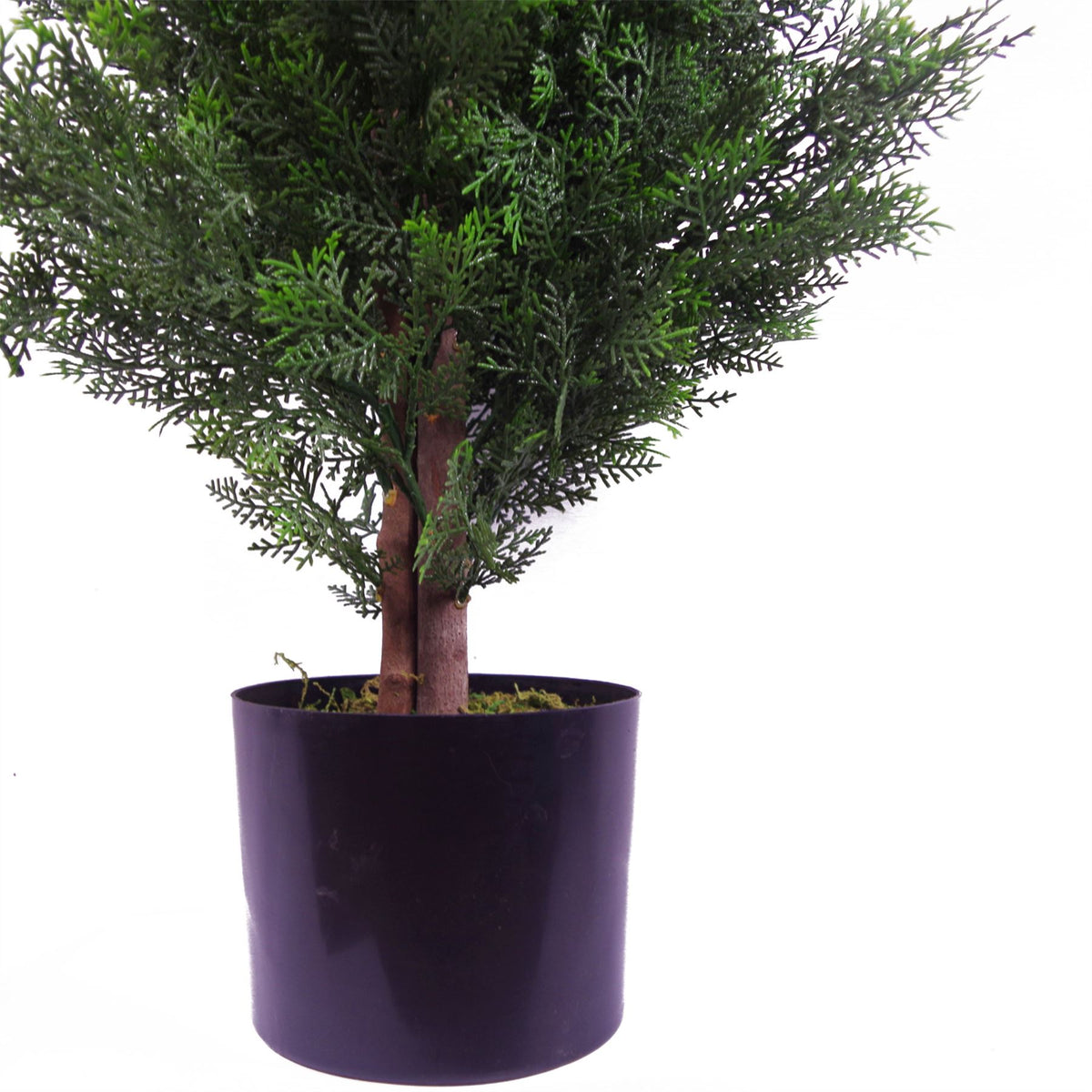 Pair of Artificial Cypress Topiary Trees, 120cm with Real Wood Trunks – Indoor & Sheltered Outdoor Use