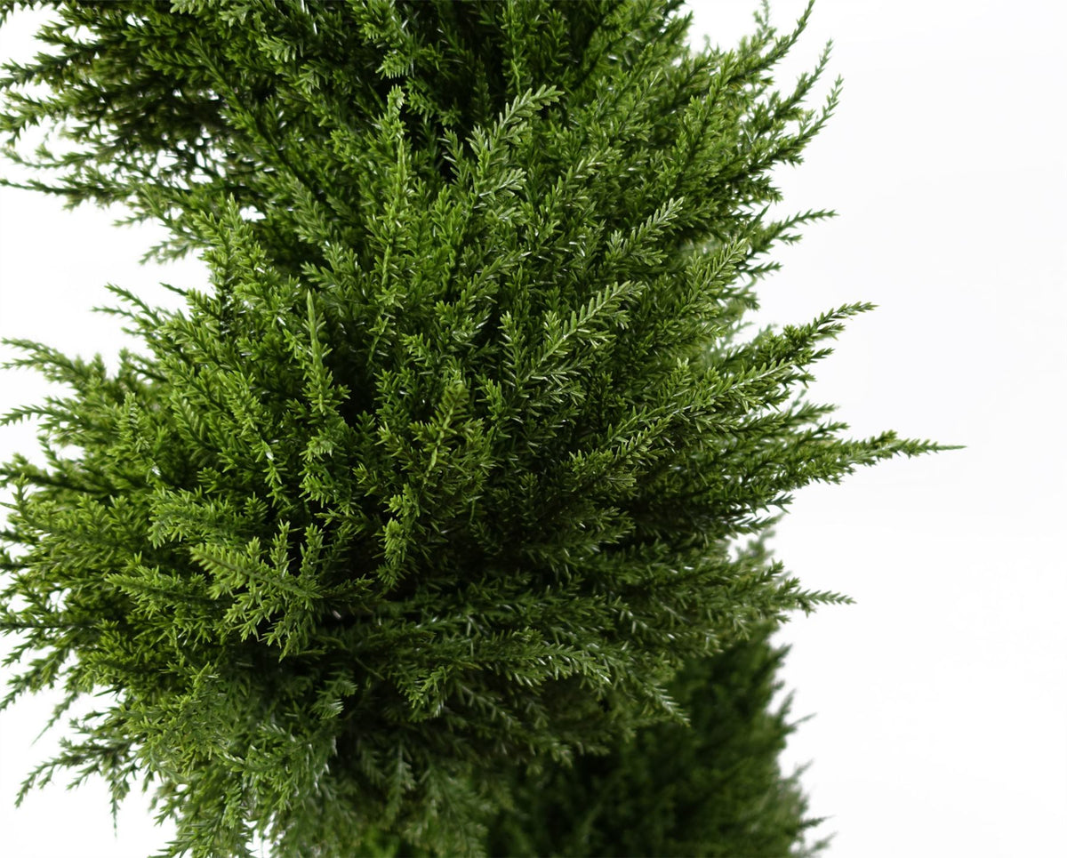 Leaf Pair of 120cm Spiral Cypress Artificial Trees – UV Resistant Outdoor Topiary Plants in Pots