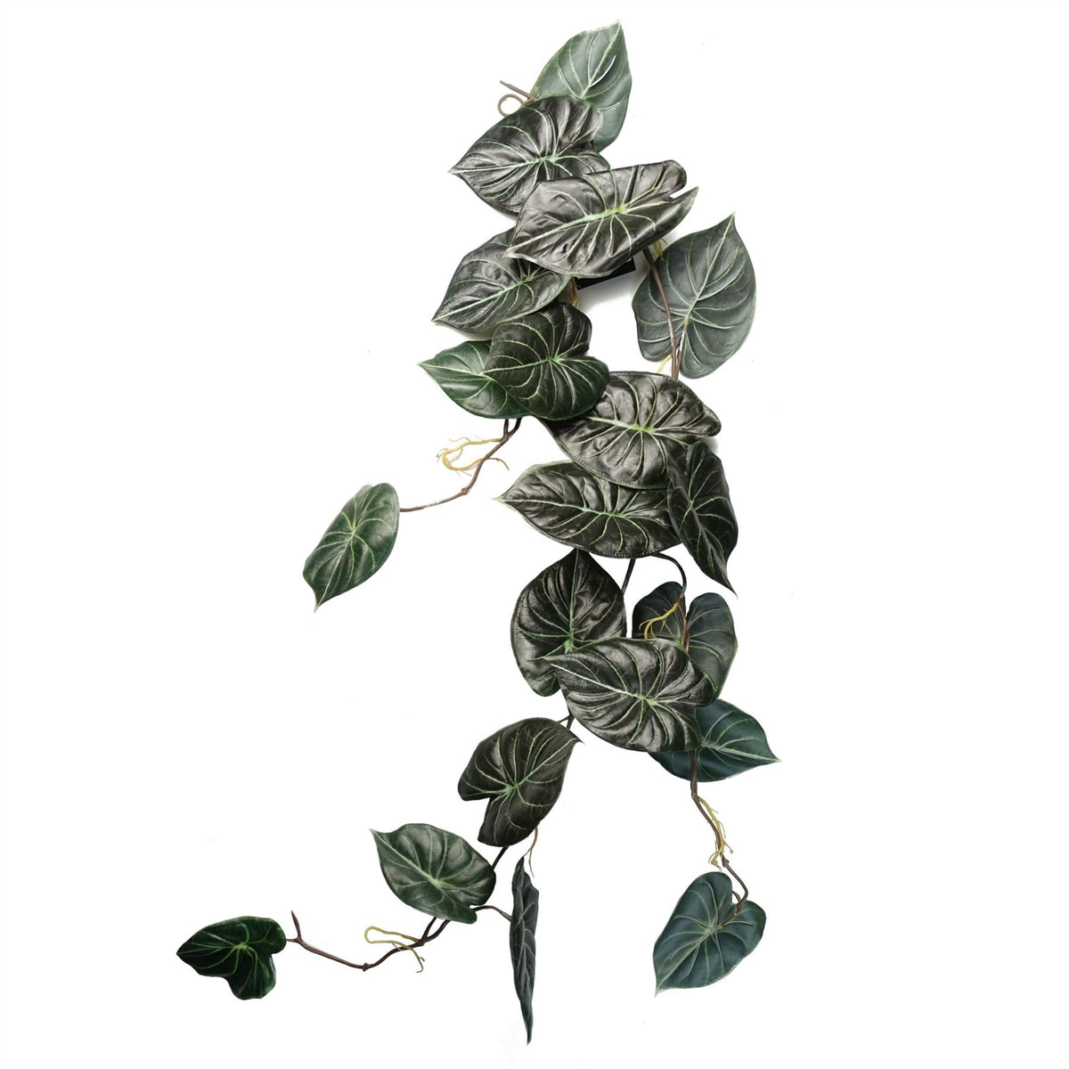 6 x 120cm Artificial Hanging Trailing Plant Alocasia Dragon Scale Dark