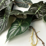 6 x 120cm Artificial Hanging Trailing Plant Alocasia Dragon Scale Dark
