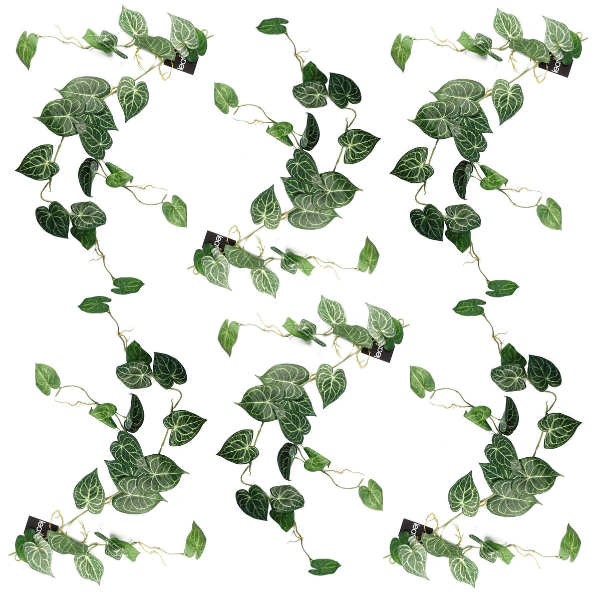 6 x 100cm Artificial Hanging Trailing Rounded Ivy Plant