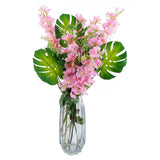 Pack of 6 Artificial Monstera Leaf Stems, 55cm with Wired Shapable Stems – Faux Foliage for Arrangements